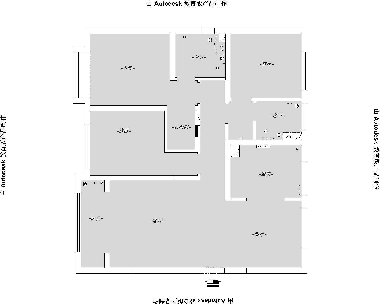 融創中心現代簡約風格戶型圖裝修效果圖