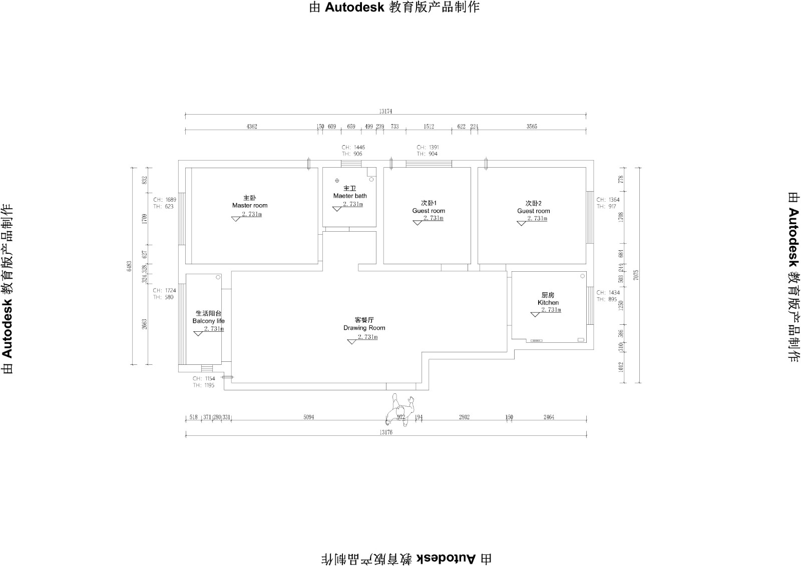 和西苑現代簡約風格戶型圖裝修效果圖